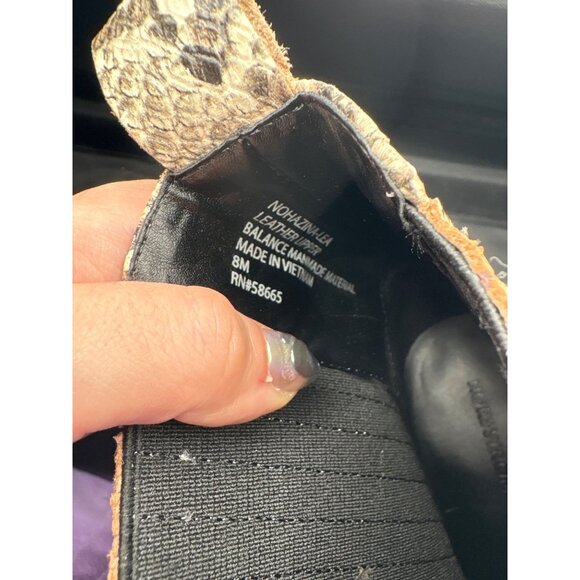 Women’s Nordstrom Size 8 Brown & Cream Snakeskin Ankle Boots - Picture 5 of 5